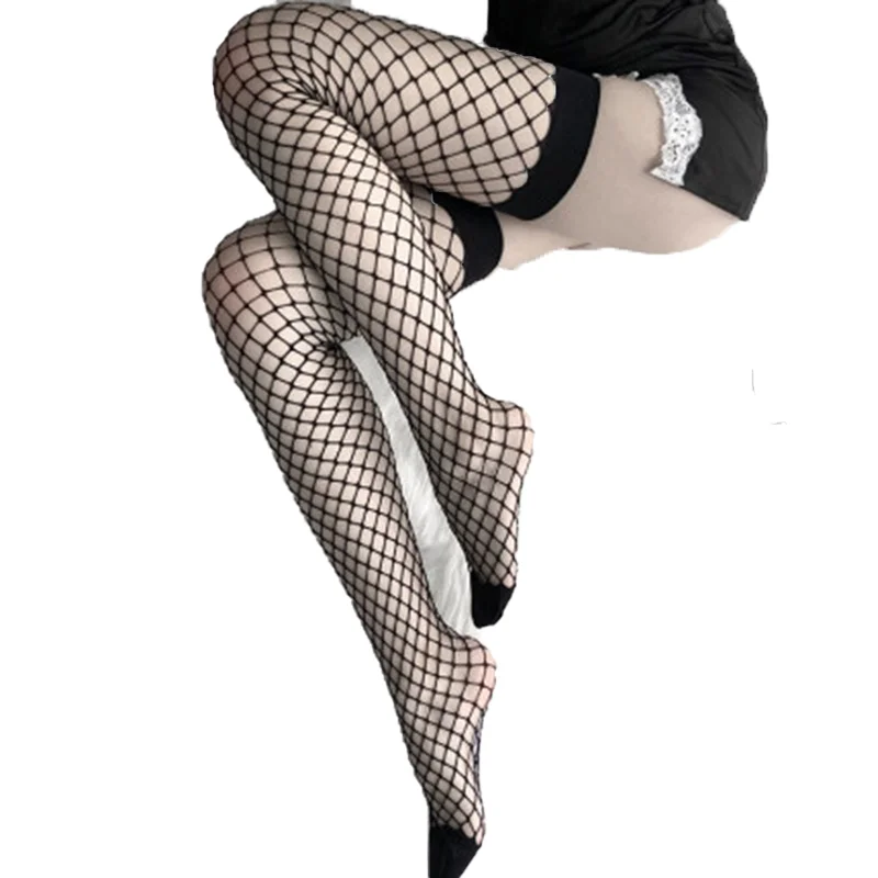 

Orz -I Fishnet Transparent Stockings Over Knee Black White Sexy Suspender Tube Silk Thigh High Cute Lovely Erotic Gothic