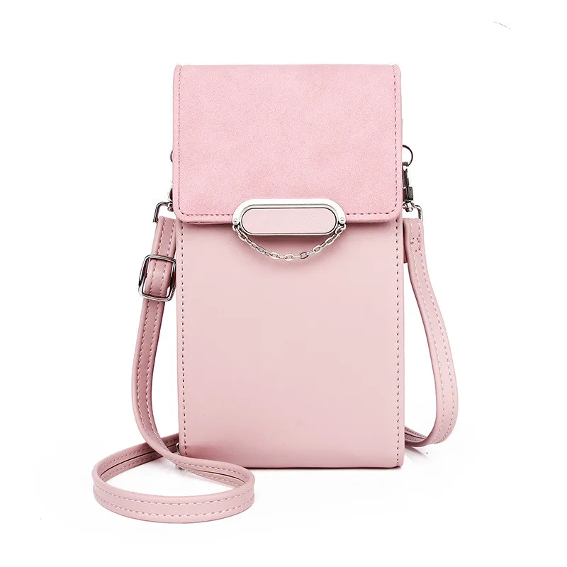 

Women's Single Shoulder Messenger Bag of PU Leather and Vertical Multi-function Mobile Phone Bag with Large Capacity