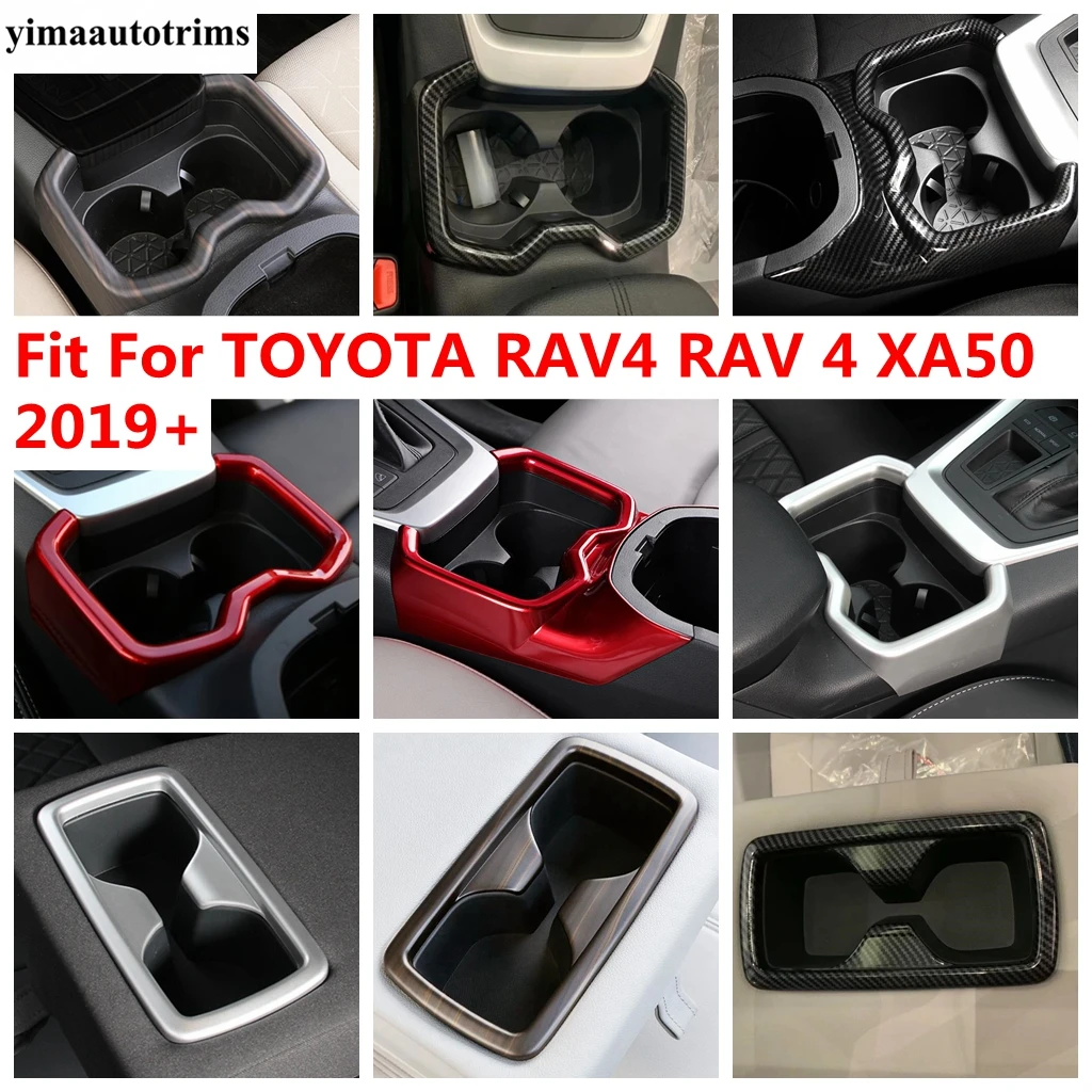 Central Control Front Water Bottle Drink Cup Holder Decor Panel Cover Trim Accessories For TOYOTA RAV4 RAV 4 XA50 2019 - 2023