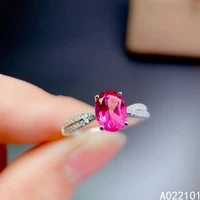 kjjeaxcmy fine jewelry s925 sterling silver inlaid natural pink topaz new girl lovely gemstone ring support test chinese style