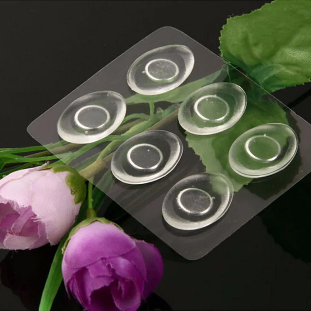 

6 Pcs Reusable Self-Adhesive Soft Silicone Gel Shoe Insole Inserts Pad Cushion Foot Care Heel Grips Liner for Lady Girl Massage