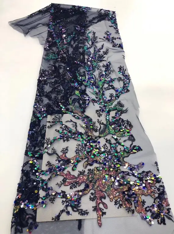 African High Quality Nigerian French Lace Fabric with sequins ZH-59284 Tulle Net Mesh Material | Дом и сад