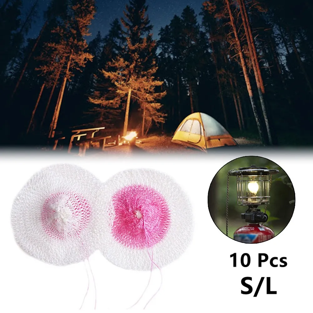 

10 Pcs Kerosene Lantern Lights Mantles Mesh Gauze Oil Gas Lamp Mantle Cover S/L Double Head Cotton Yard Light Mantles Cover Tool