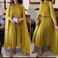 new arrival satin dubai arabic evening dress 2021 robe de soiree gold celebrity dresses plus size evening gowns for women