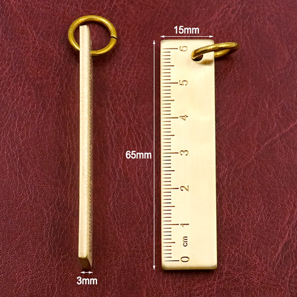 6CM Portable Copper Ruler Thickened Metal Key Ring Keychain Number Plate Drafting Supplies Outdoor Measurement Tools | Инструменты