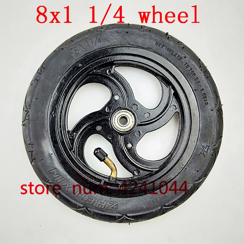 

8" Pneumatic Wheel With Inner Tube For Kickscooter Scooter Wheel Size 8x1 1/4 Aluminium Alloy Hub 32mm Width Inflated Tube Wheel