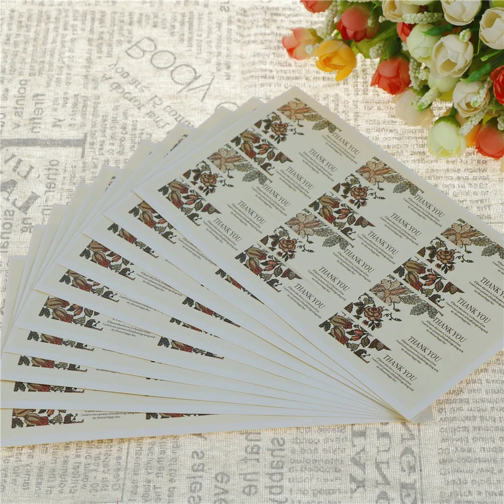 

180 Pcs/lot Flower Thank You Seal Sticker Adhesive DIY Work Kraft Sealing Label Baking Gift Stickers Students Funny ZMONH