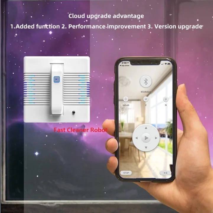 Новейший робот уборщик окон с управлением через приложение для смартфона
