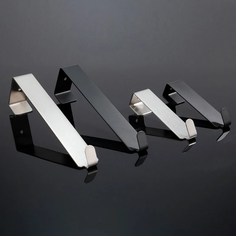 stainless steel door hook black sliver modern bathroom robe hooks coat towel hanging for cabinet kitchen hardware 4 pcs lot free global shipping