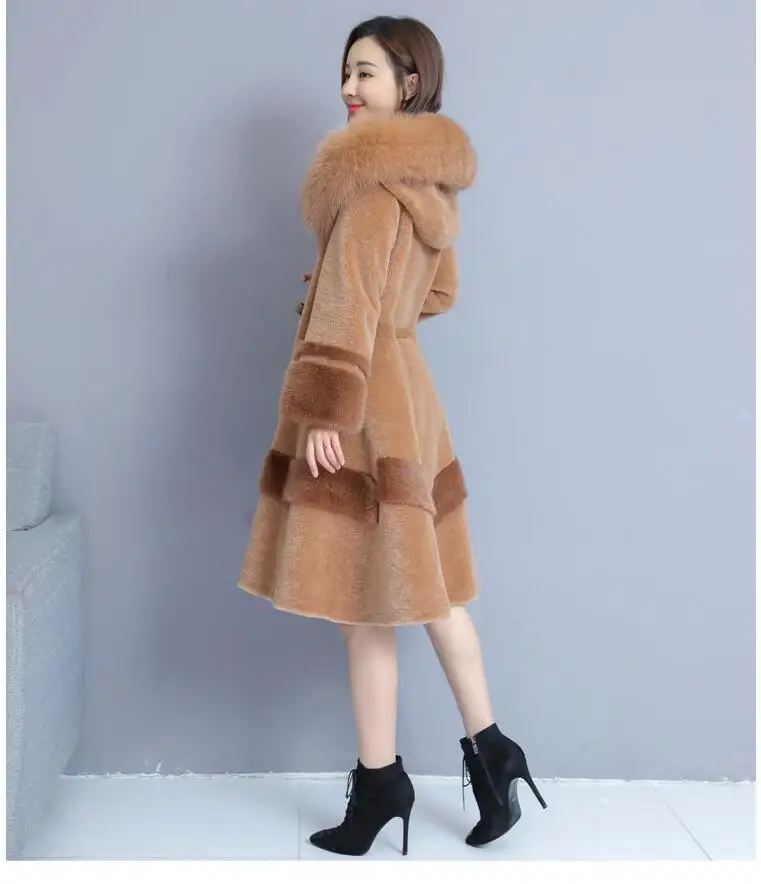 beige Новинка года; Модная Качественная верхняя одежда для девочек; зимнее теплое платье с мехом для женщин; крутое бежевое платье с длинными рукавами;# A345 - Цвет: beige