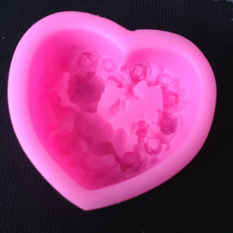 Силиконовая форма для помады кукла сердце любовь ангел шоколадного мыла кружева