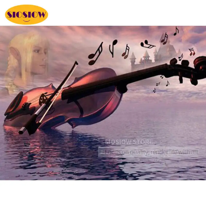 SIOSIOW 5d алмазная вышивка скрипки изображение Стразы 5D алмазов картина камни в