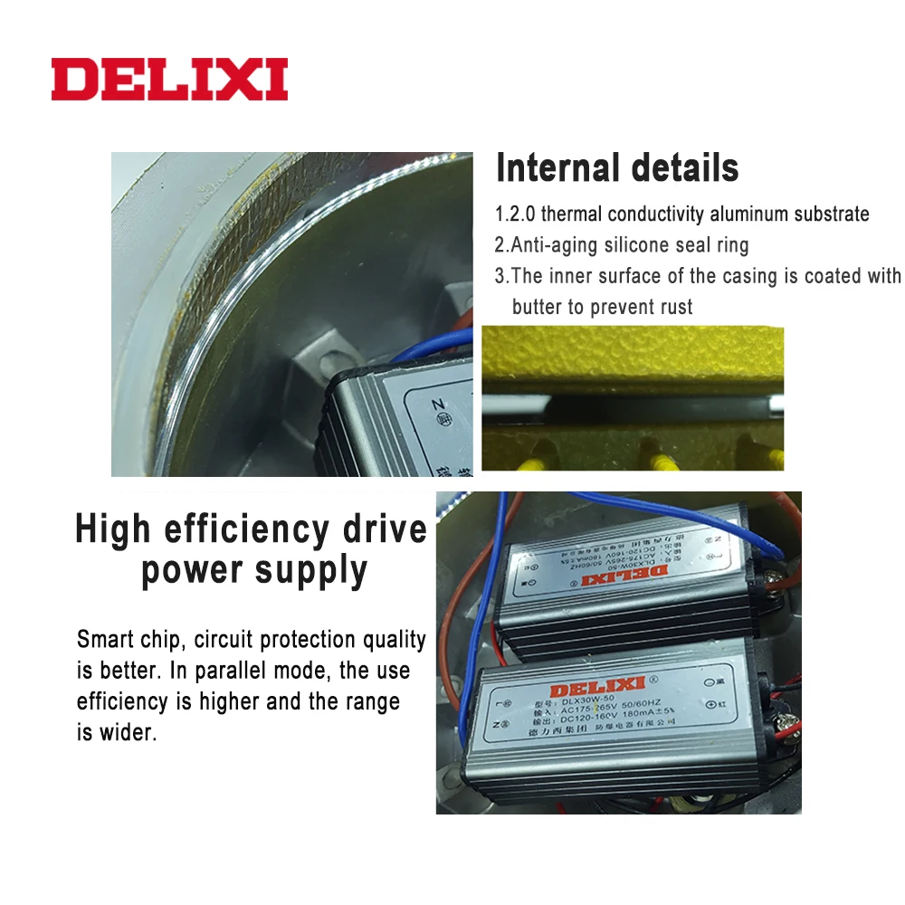 

DELIXI BLED62 LED explosion proof light 60W 80W 100W AC 220V ip66 WF1 flame-proof type industrial factory light