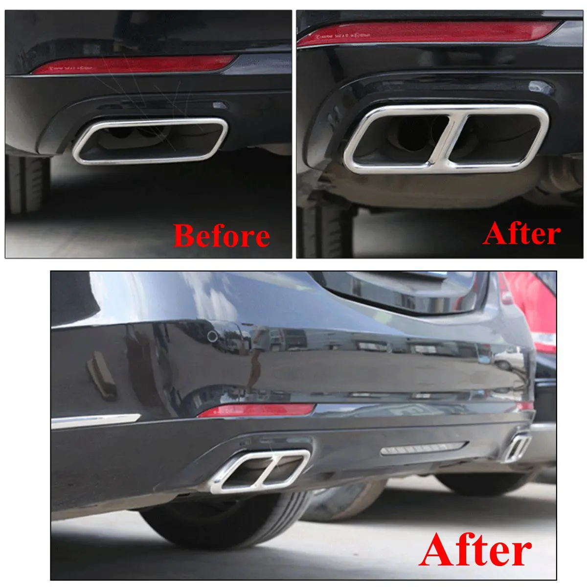 Горячая Распродажа пара задних двойных выхлопных трубок для Mercedes Benz S class W221 W222 C217