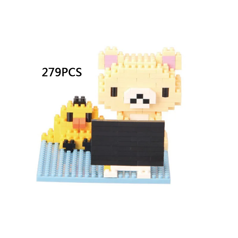 Забавный японский мультфильм Rilakkuma Медведь Цыпленок Kiiroitori микроалмазный блок