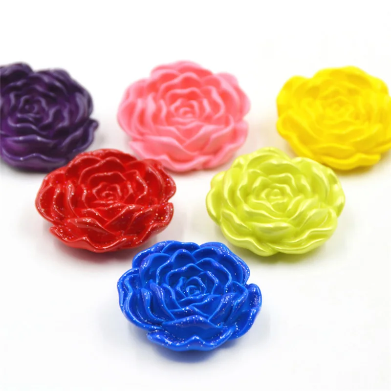 5 шт. высококачественные разноцветные полимерные розы на кнопках аксессуары для