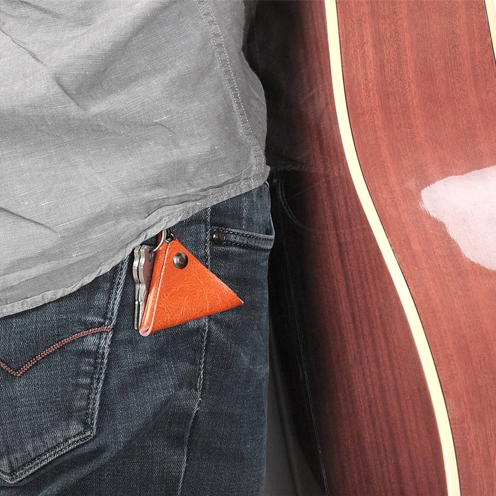 Держатель для гитары из натуральной кожи чехол хранения медиатора сумка