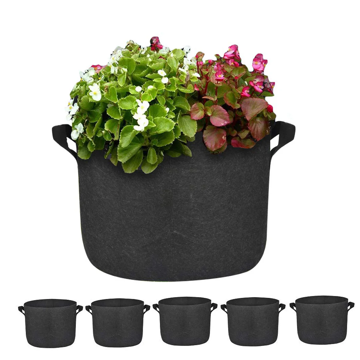 5 шт. мешки для выращивания черной ткани воздухопроницаемые 1/5/7/25/50/100 галлоновые