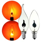 Светодиодные лампы Эдисона E14 E27 3W пламени огонь освещение винтажные эффектом мерцания вольфрама роман лампы в форме свечи наконечник лампы оранжево-красный