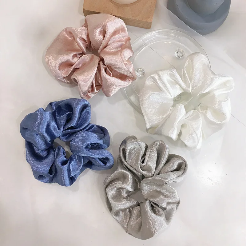 

New Shining Satin Scrunchies Elastic Hair Rubber Band Pure Color Sport Hair Tie Rope for Women Girls Headwear Hair Accessories