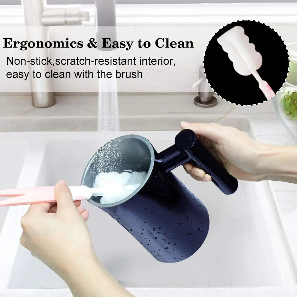 

Automatic Milk FrotherLarge Capacity Electric Milk Steamer and Frother Foamer SAutomatic Hot/Cold Non-Stick Interior Milk Foamer