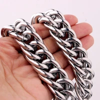 waterproof new stainless steel silver color smooth cuban curb chain mens womens necklacebracelet unisexs new jewelry 7 40