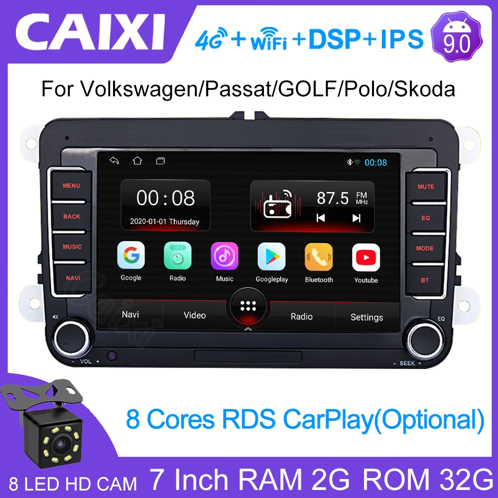 Автомагнитола 2 Din на Android мультимедийный плеер для volkswagen vw golf 4 6 7 gti tiguan passat b5 b6 b7