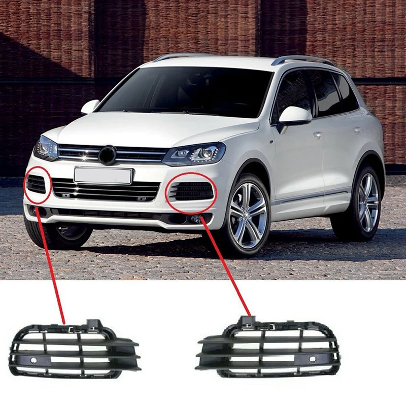 

1 пара, передний бампер, противотумансветильник РА, нижняя решетка гриля для-Touareg 2011-2015, черный 7P6853665A 7P6853666A