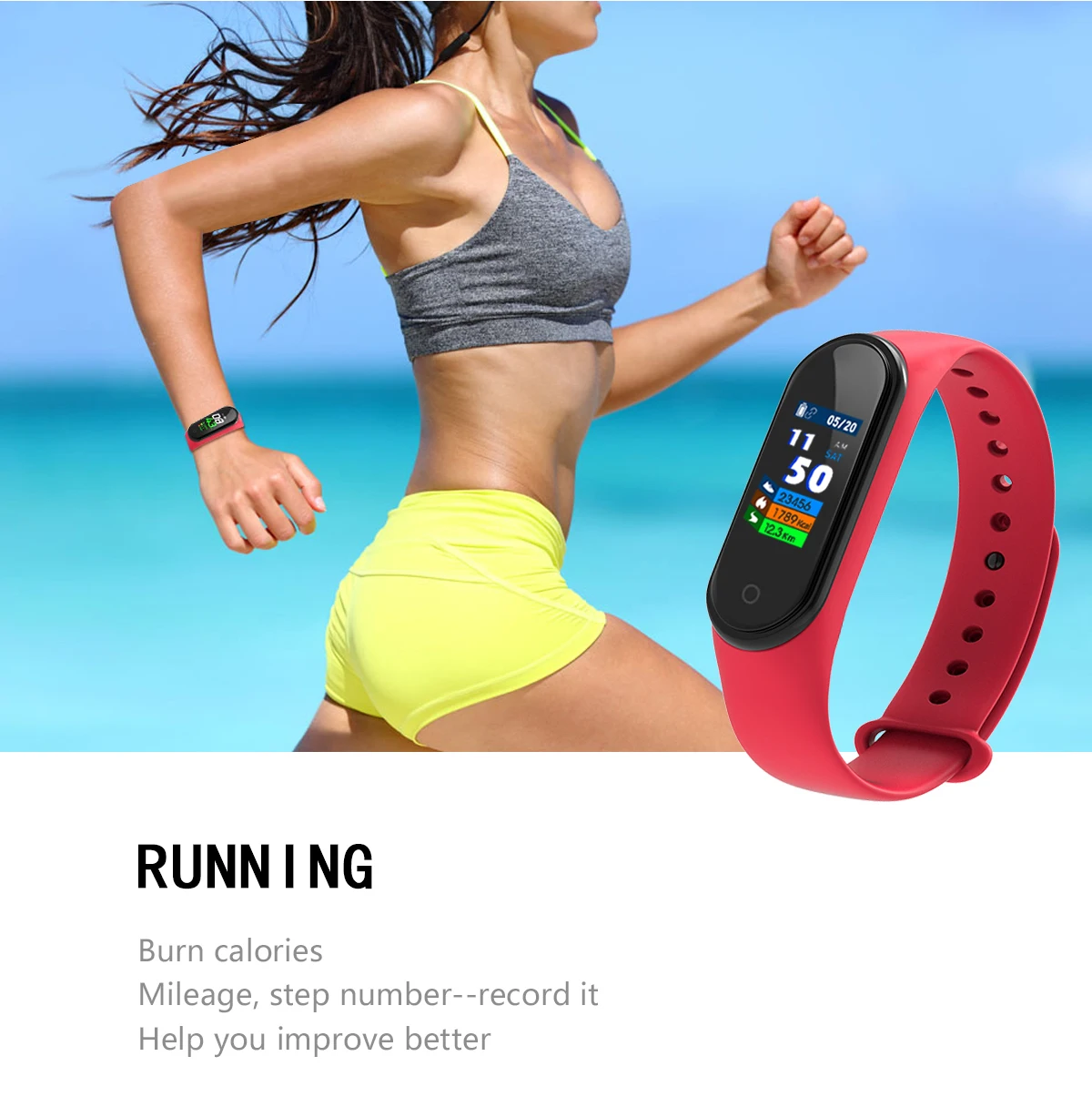 Smart Fitness Bracelet M4 Tracker Waterproof Pedometer Blood Pressure Watch Support Multi-Languauge Wristband For Men Women Kids