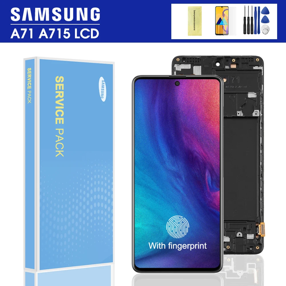 100% Оригинальный дисплей 6 7 дюйма для Samsung Galaxy A71 сенсорный ЖК экран A715 A715F A715FD с