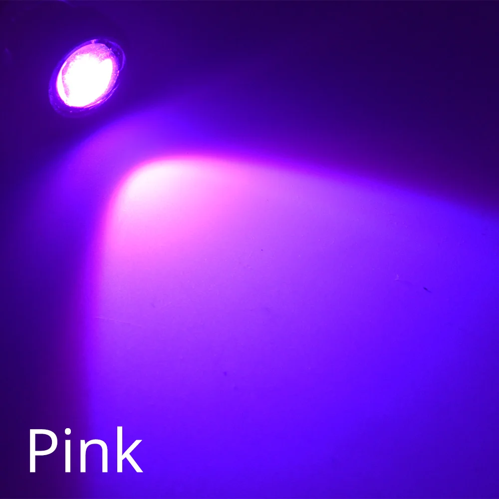 Pink 18 мм автомобильный светодиодный светильник с красным орлиным глазом, дневной светильник для бега, сигнальные лампы заднего хода парковочная лампа, водонепроницаемый противотуманный светильник для мотоцикла - Цвет: Pink