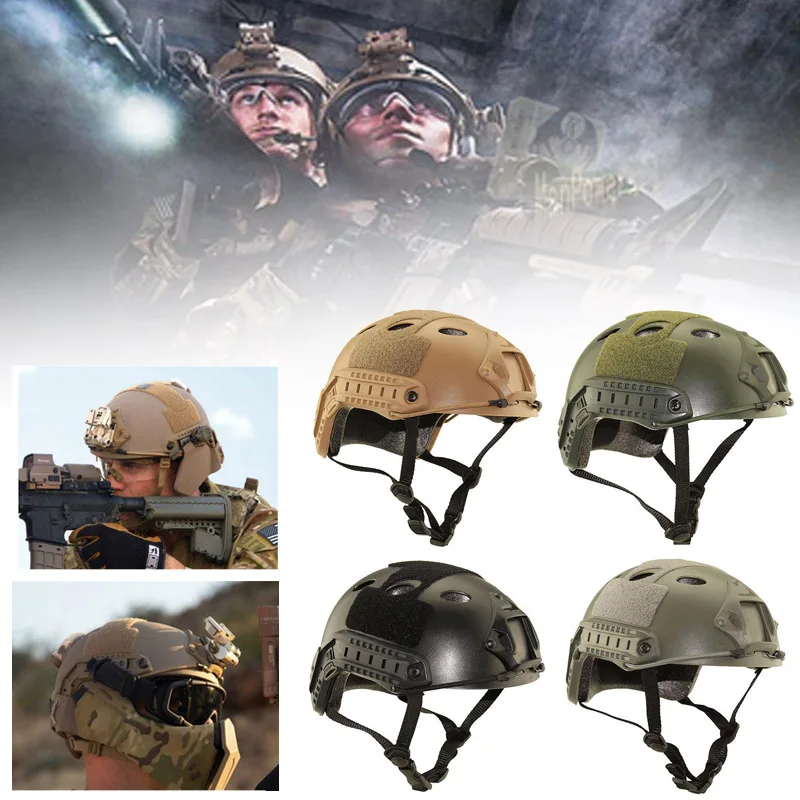 

Military Helmet Protective Paintball War game Helmet Airsoft MH Tactical FAST Helmet with Protective Goggle Lightweight