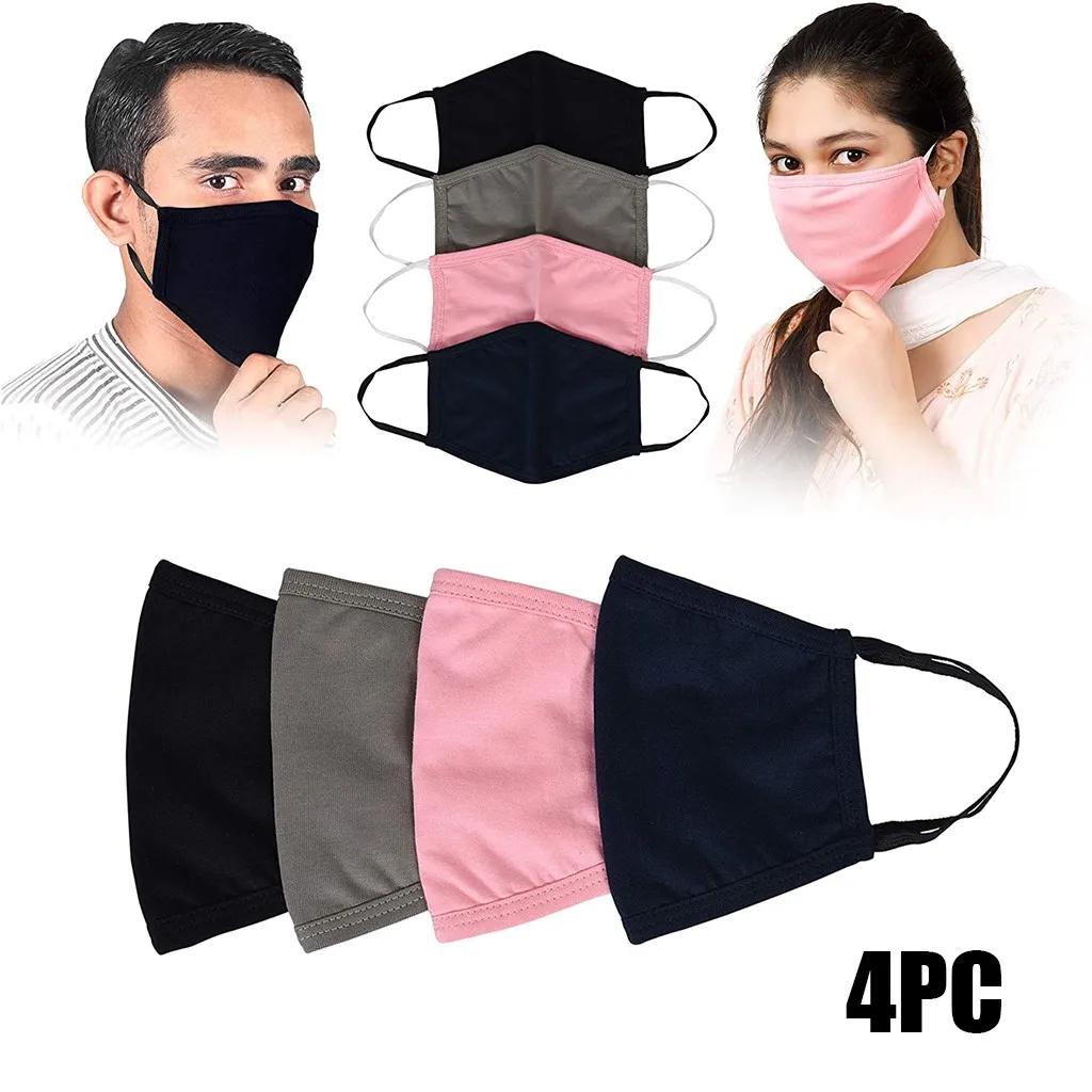 

4pcs Cool Silk Breathing Face Mask Washable Proof Protect Face Mouth Cover Mascarillas Face Shield Masque Facial Mask