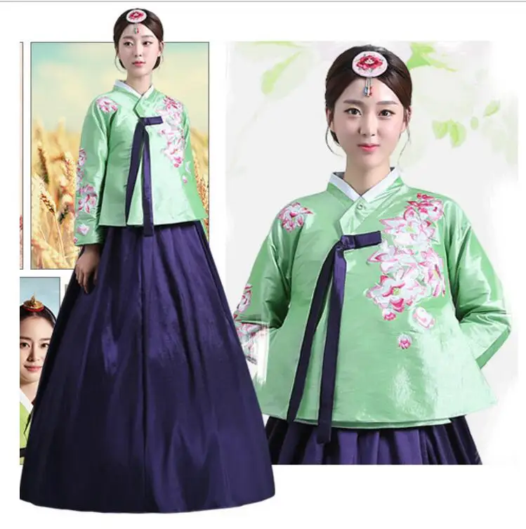 Новый Дизайн Роскошный корейский традиционный костюм Hanbok с длинным рукавом