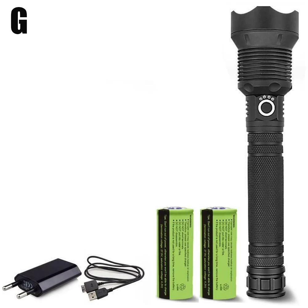 Горячая продажа 120000 лм мощный светодиодный фонарик USB фонарь с зумом индикатор