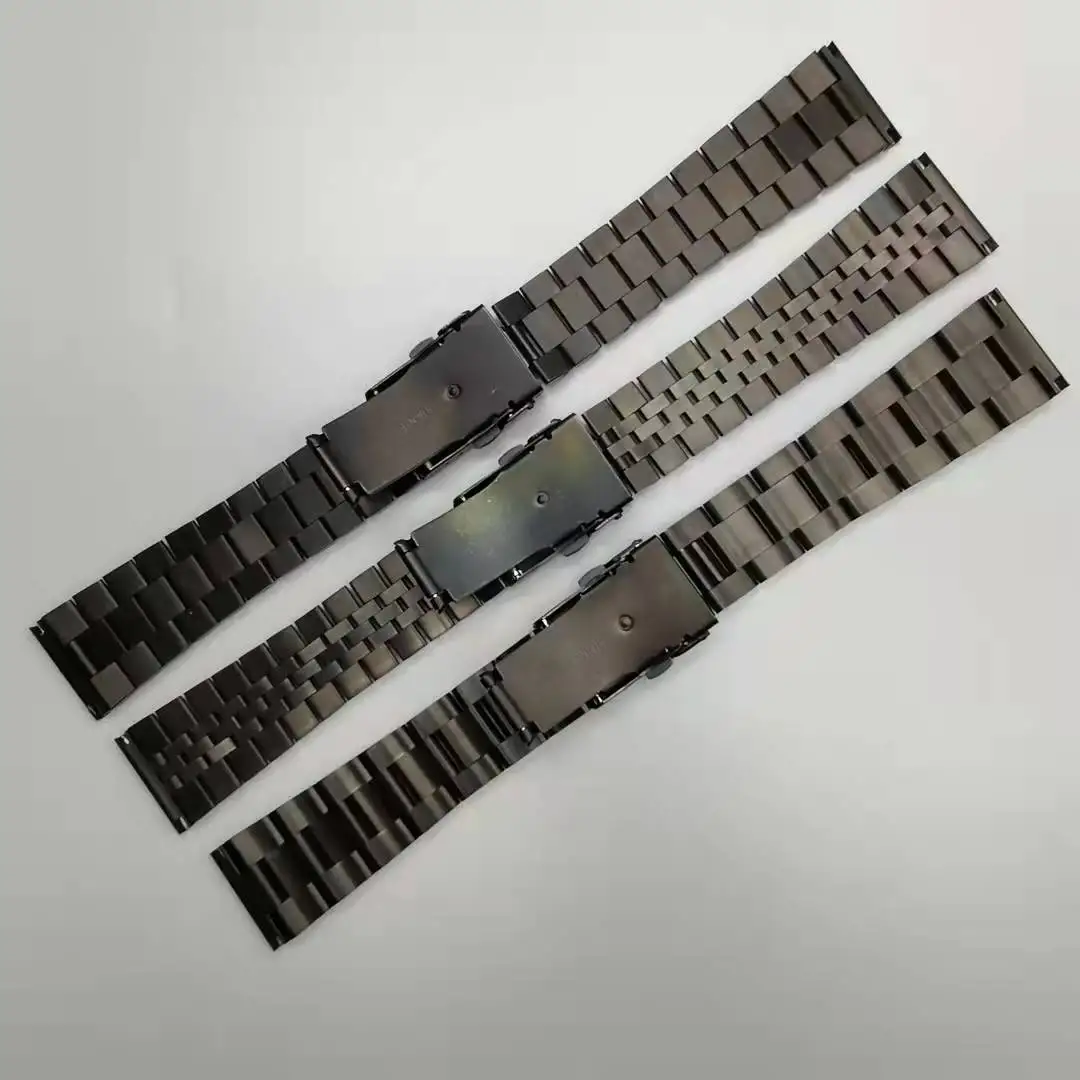 316L Stainless Steel Watch Accessories 18mm 20mm 22mm 24mm Black Straight End Watch Band Strap Bracelet Fit For All Watches