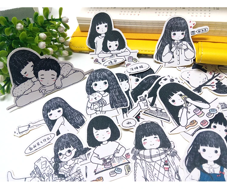

19PCS girl Stickers Crafts And Scrapbooking stickers kids toys book Decorative sticker DIY Stationery