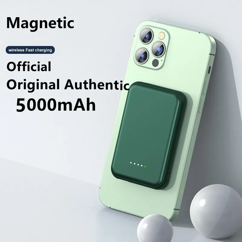 

New Magnetic Wireless Charging Power Bank Mobile Phone External Battery For iphone 13 12 13Pro 12Pro Max Mini 5000mAh Powerbank