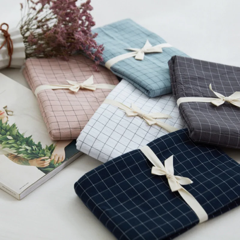 

2pcs solid color buffalo plaid 100% cotton pillowcase multi-color high quality double bedding pillowcoves free shipping 48*74cm