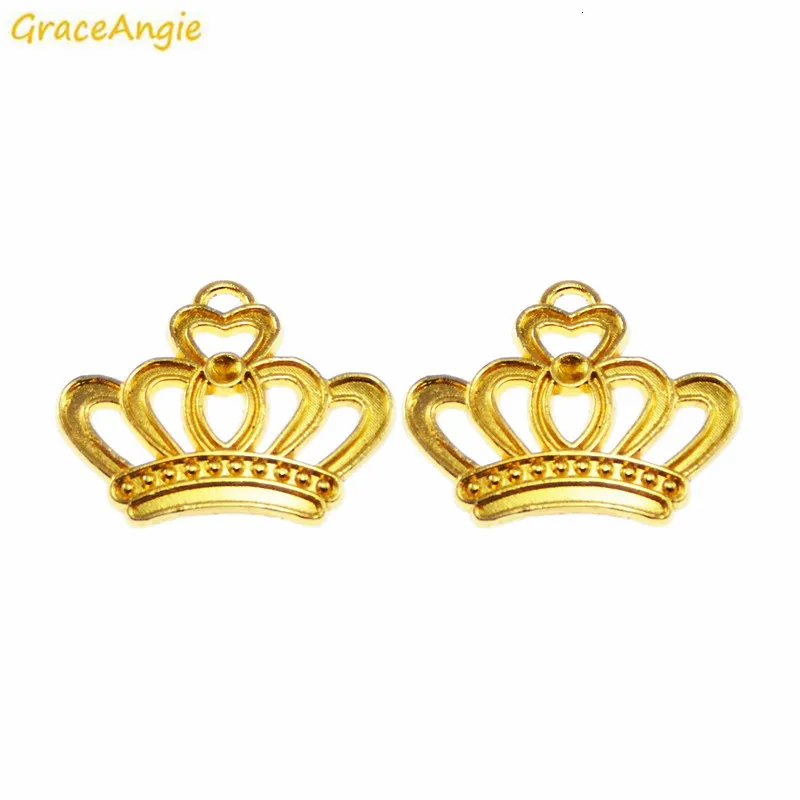 GraceAngie 90 шт. Корона Форма золотой цвет кулон ювелирные ожерелья-талисманы для женщин браслет ручной работы DIY Поиск аксессуаров