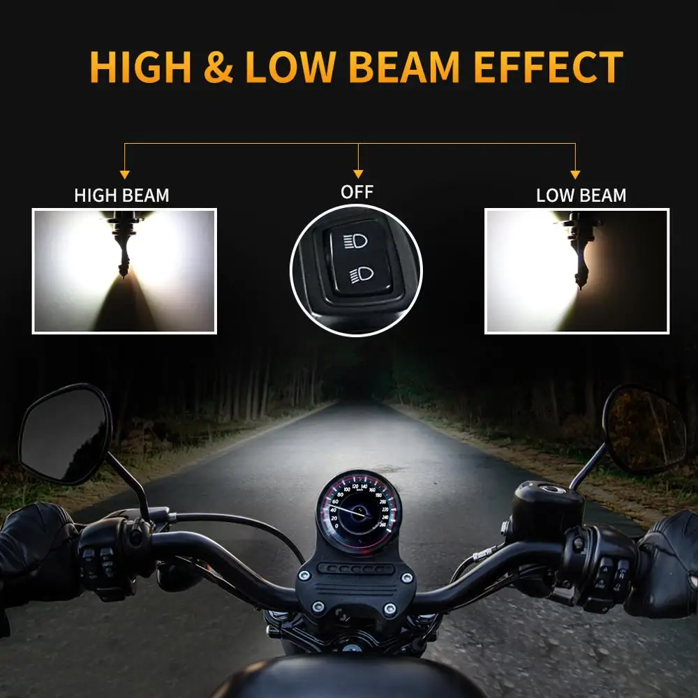 H4 BA20D светодиодная фара мотоцикла лампа дальнего и ближнего света 1200LM Canbus Moto