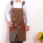 Холщовый фартук бариста бармена повара парикмахерский фартук униформа для кейтеринга рабочая одежда грязные комбинезоны унисекс размер регулируемый