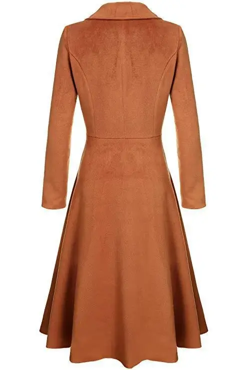 

women fashion long trench coat woolen