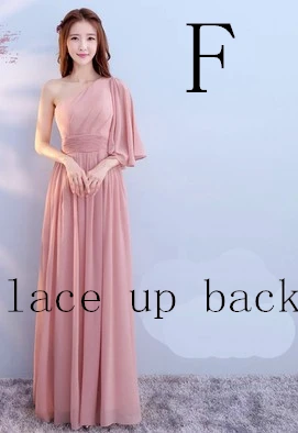 F lace up back Vestidos de festa vestido longo para casamento, новые шифоновые платья для подружек невесты, 10 стилей, большие размеры, недорогие платья для гостей, W4302 - Цвет: F lace up back