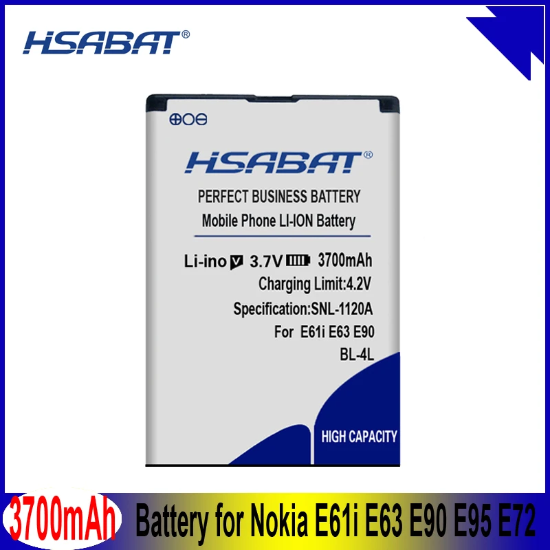 HSABAT 3700 мА/ч, BP-4L BP4L BP 4L батарея для Nokia E61i E63 E90 E95 E72 E52 E71 6650F N810 N97 аккумулятор высокого качества