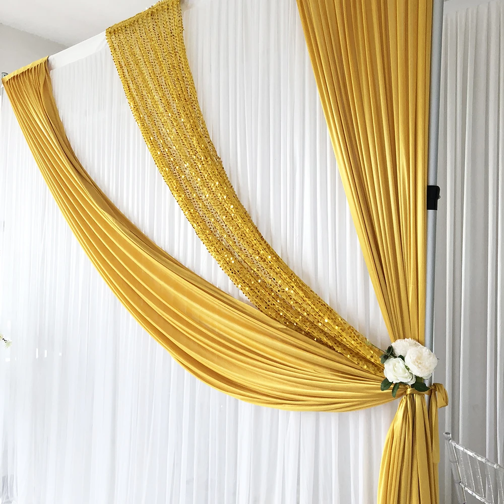 Фотофон горячая распродажа 3 м Hx мВт белый занавес с золотом из ледяного шелка