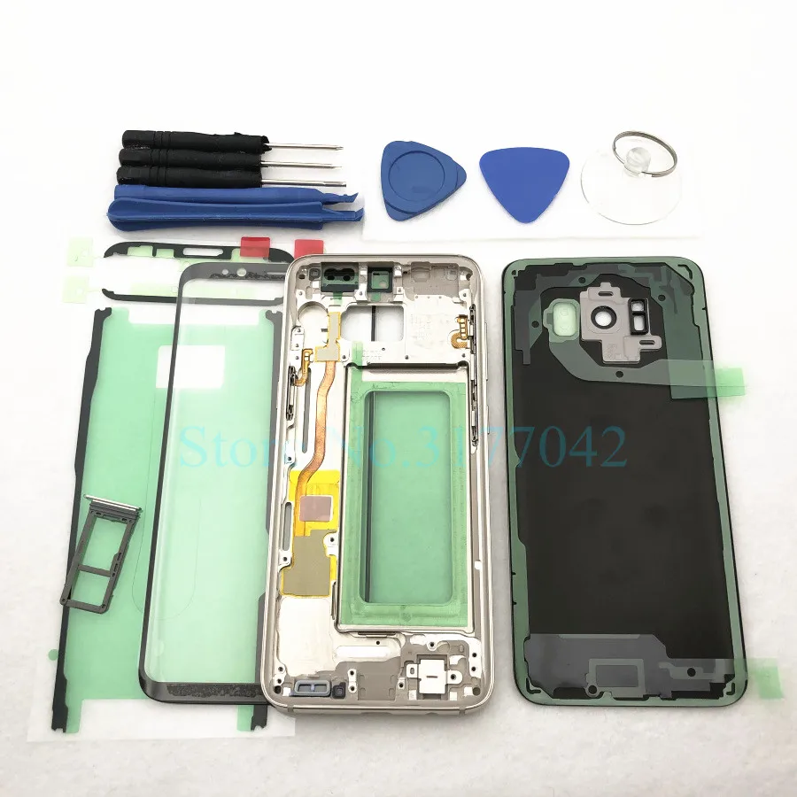 Полный корпус чехол для Samsung Galaxy S8 Plus S8+ S8 G955F G950F Переднее стекло средняя рамка батарея Дверь заднее стекло задняя крышка