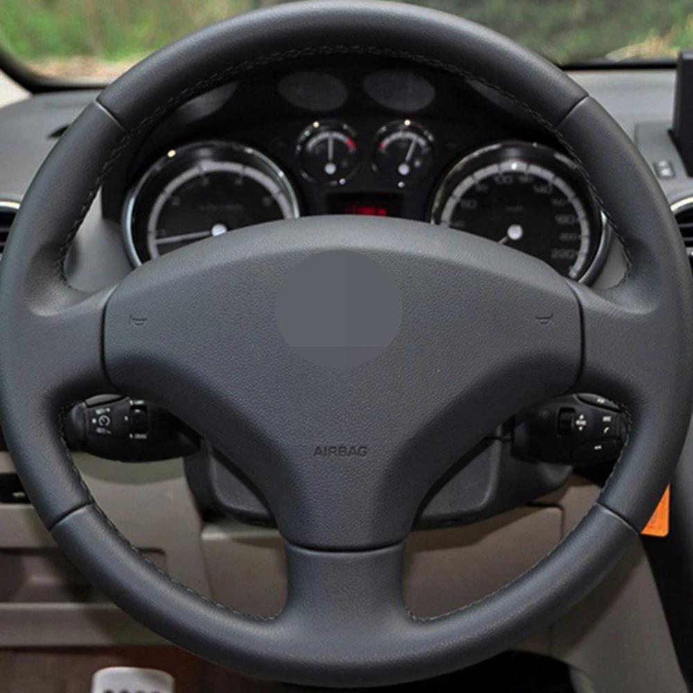 Сделай Сам черная замша ручная строчка искусственная для Peugeot 3008 2011-2015 408 2010-2014
