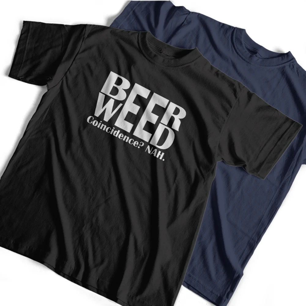 

Футболка COOLMIND в стиле унисекс из 100% хлопка с круглым вырезом и принтом пива и сорняков, Мужская футболка с коротким рукавом и принтом пива, с...