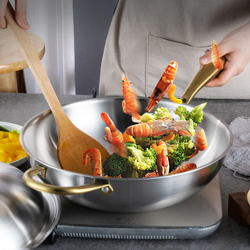 Konco 304 Нержавеющая сталь антипригарный Пособия по кулинарии горшок без покрытия